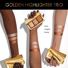 Golden Highlighter trio - Hybrydowa, wielofunkcyjna paleta rozświetlaczy