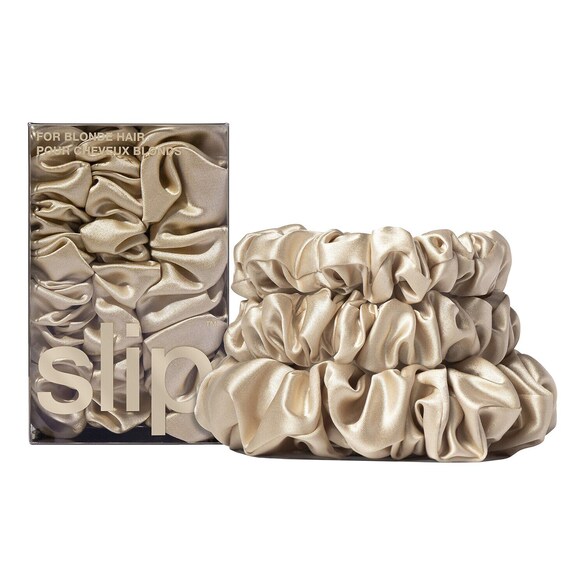 Back to basics - Jedwabne gumki do włosów blond, SLIP