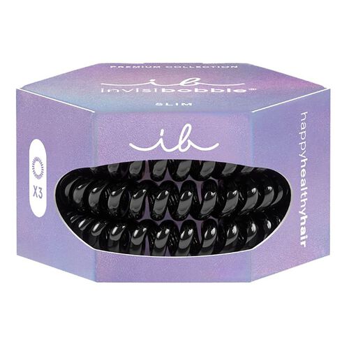 Invisibobble - Slim Premium - Kolor True Black, Gumka Do Włosów - Slim Premium True Black - Dla Kobiet