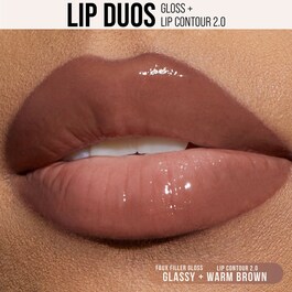Lip Duo - 90s Brown - Błyszczyk i konturówka do ust