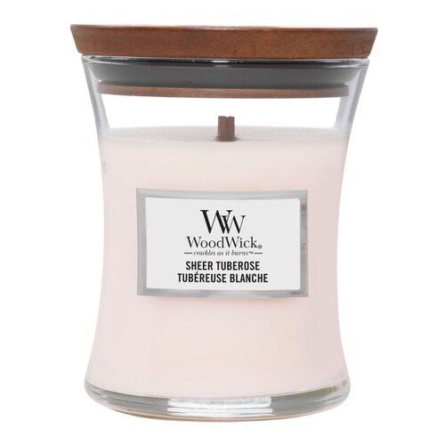 Wood Wick - Świeca Zapachowa Średnia Sheer Tuberose - Sheer Tuberose 275g - Dla Kobiet