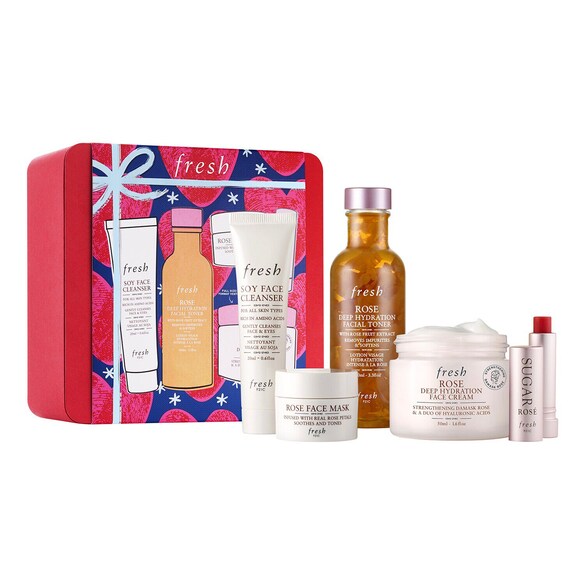 Rose deep hydration skincare set - Zestaw nawilżający z różą, FRESH