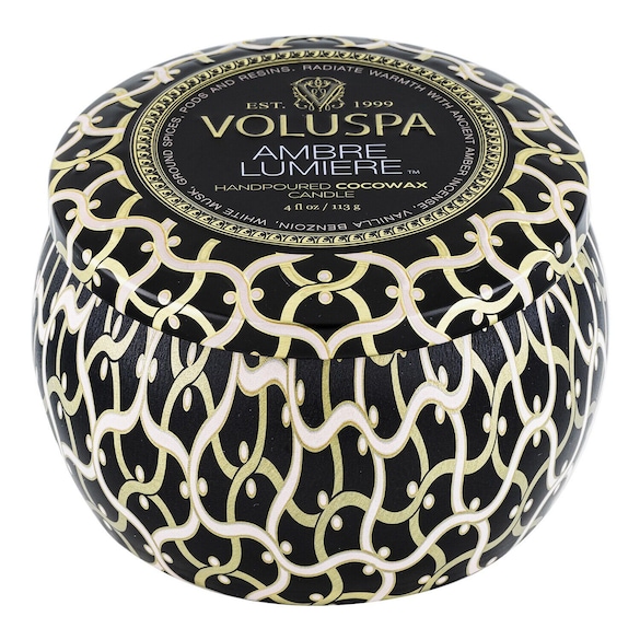 Maison Noir Ambre Lumiere Mini Tin Candle - Świeca , VOLUSPA