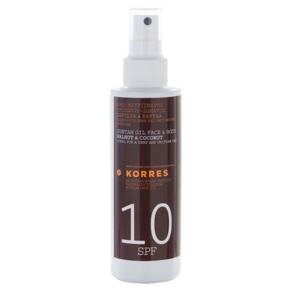Spray do opalania twarzy i ciała z olejkami organicznymi SPF10, KORRES
