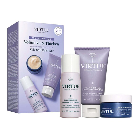 Voluminize Kit - Zestaw do włosów zwiększający objętość i pogrubiający włosy, VIRTUE