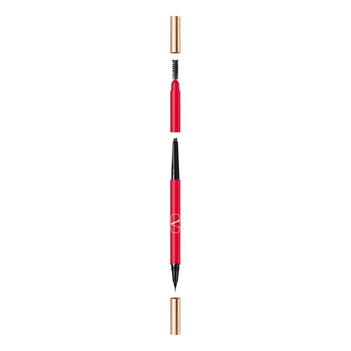 Valentino Make Up - Brow Trio - Pisak Do Brwi Z 3 Końcówkami - Liner, Kredka I Szczoteczka - Taupe 01 - Dla Kobiet