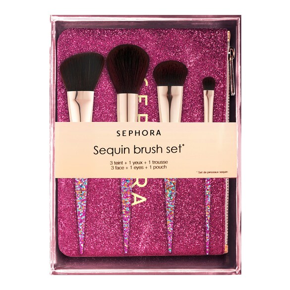 Zestaw cekinowych pędzli do twarzy i oczu – Zestaw pędzli, SEPHORA COLLECTION