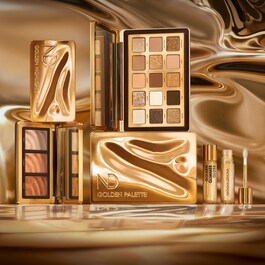 Golden Highlighter trio - Hybrydowa, wielofunkcyjna paleta rozświetlaczy