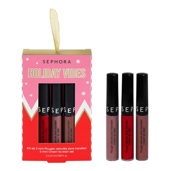 Holiday Vibes – Zestaw 3 mini pomadek Cream Lip Stain, SEPHORA COLLECTION