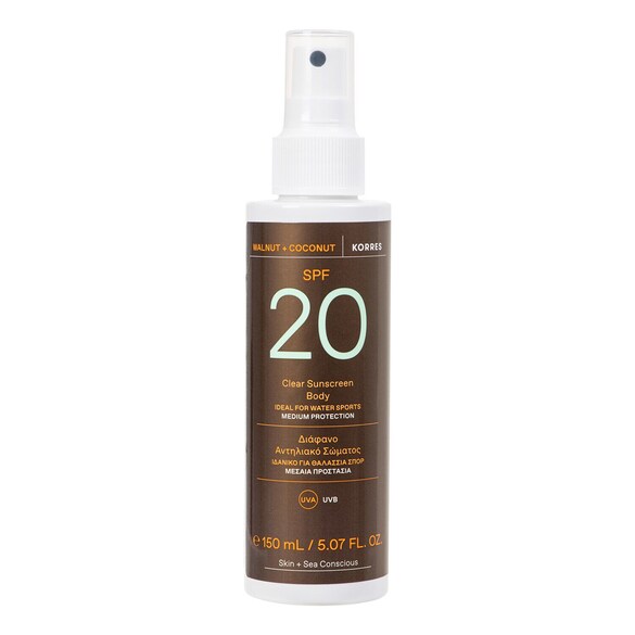 WALNUT & COCONUT SPF 20 - Ochronny spray do ciała, KORRES