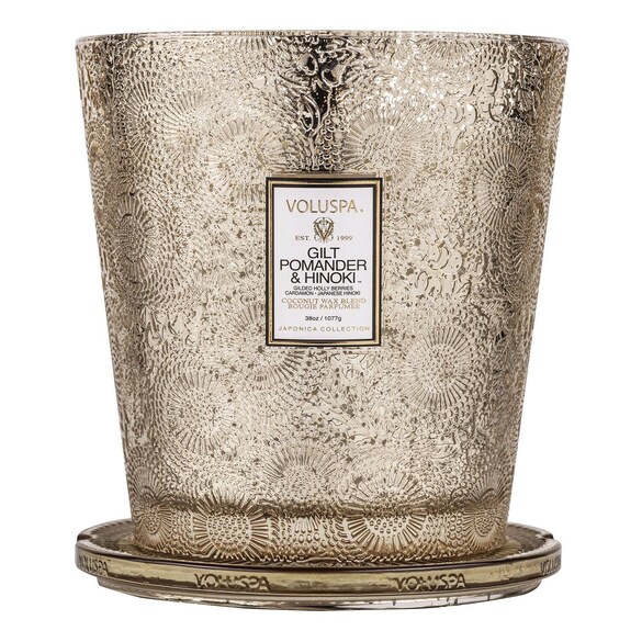 Japonica Gilt Pomander & Hinoki 3 Wick Candle - Świeca , VOLUSPA