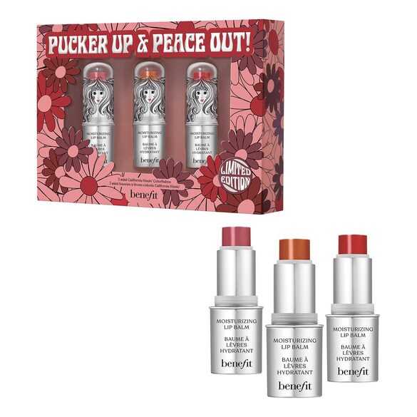 Pucker up & Peace out - Zestaw mini pomadek do ust, BENEFIT COSMETICS