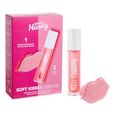 Zestaw Soft Kisses Heroes - Olejek do ust i szczotka peelingująca, MERCI HANDY