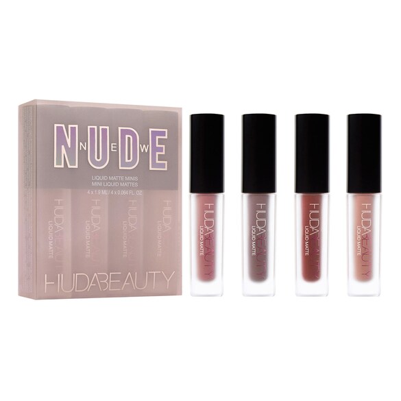 New Nude Mini Liquid Matte Set - Zestaw matowych płynnych pomadek , HUDA BEAUTY