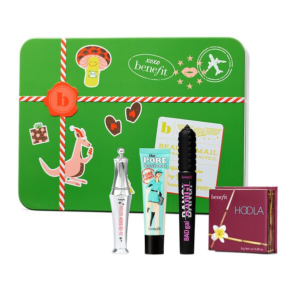 Zestaw świąteczny Full Glam Greetings Żel do brwi, primer, maskara i