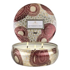 Japonica Gilt Pomander & Hinoki 3 Wick Tin Candle - Świeca , VOLUSPA