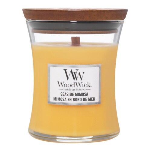 Wood Wick - Świeca Zapachowa Średnia Seaside Mimosa - Seaside Mimosa 275g - Dla Kobiet