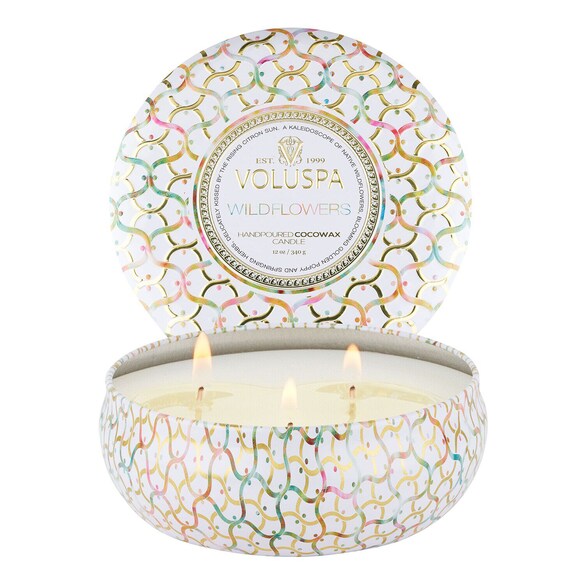 Maison Blanc Wildflowers 3 Wick Tin Candle - Świeca , VOLUSPA