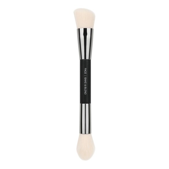 Bake & Blended Dual-Ended Brush - Dwustronny pędzel do pudru, HUDA BEAUTY