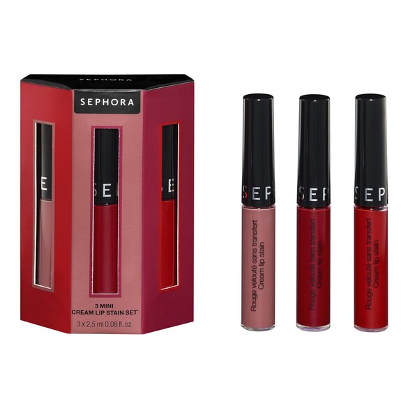 3 mini cream lip stain set – Zestaw 3 płynnych mini pomadek do ust, SEPHORA COLLECTION