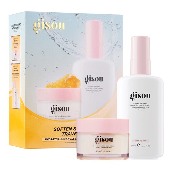 Soften & Smooth Travel Set - nawilża, rozplątuje i ogranicza puszenie, GISOU