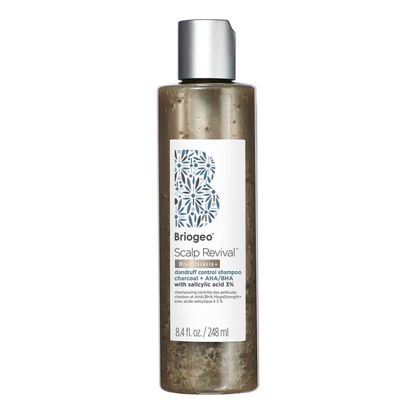 Scalp Revival™ MegaStrength+ – Szampon przeciwłupieżowy z węglem + AHA/BHA, BRIOGEO
