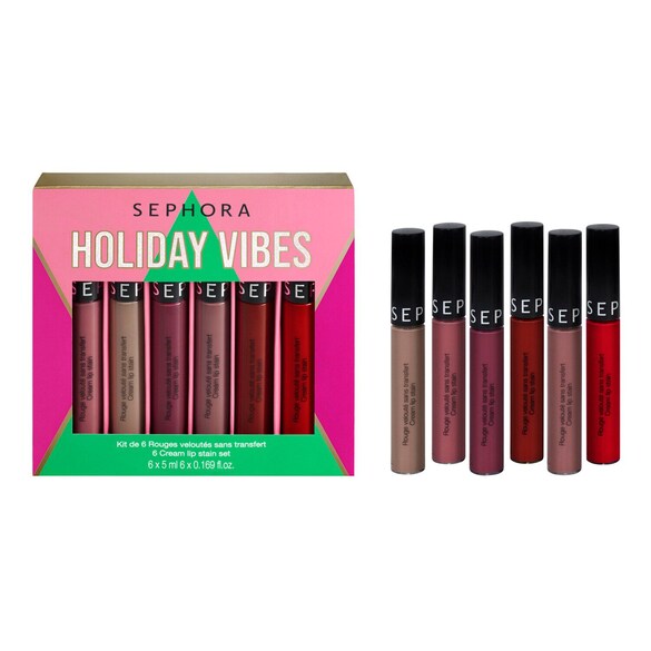 Holiday Vibes - Zestaw 6 Cream Lip Stain, SEPHORA COLLECTION