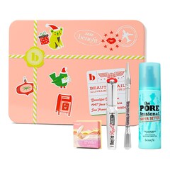 Zestaw świąteczny Forward to: Gorgeous - maskara, róż, kredka do brwi i spray, BENEFIT COSMETICS