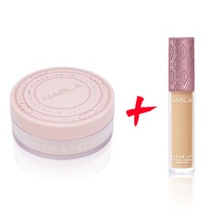 Zestaw Close-Up - Puder sypki + korektor, NABLA