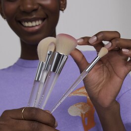 Glitter Power Brush Set - Zestaw 4 pędzli do twarzy i oczu