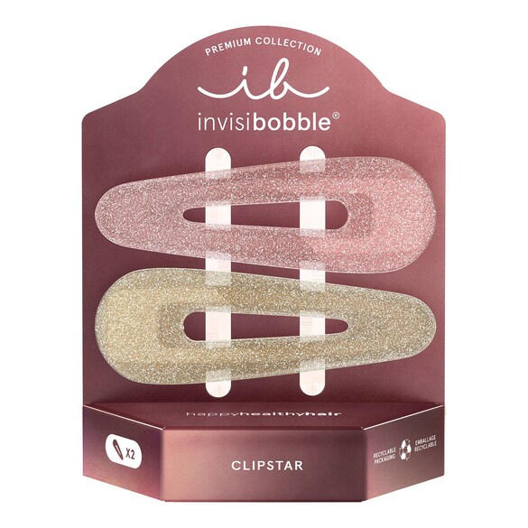 CLIPSTAR PREMIUM Simply Pinktastic - Spinki do włosów, INVISIBOBBLE